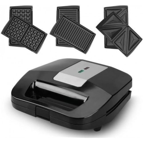 Raf Επιτραπέζια Ηλεκτρική Τοστιέρα για 2 τοστ με 3 είδη Πλάκας 800W