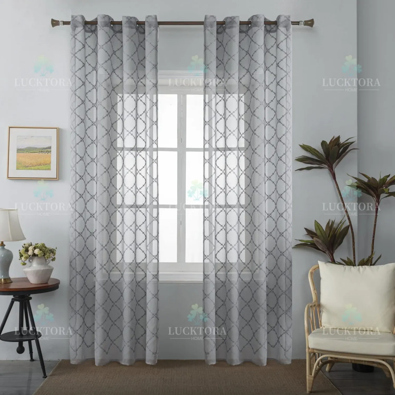 ΚΟΥΡΤΙΝΑ 6063-16 Σκούρο Γκρι- Με Τρέσα -270X280CM