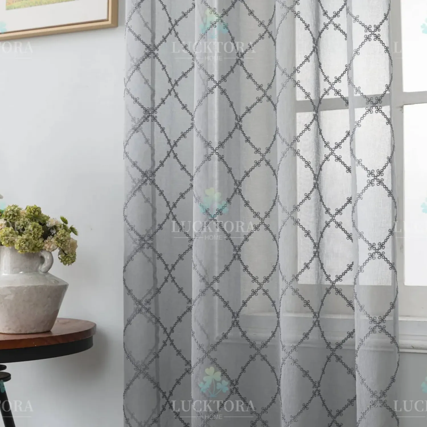 ΚΟΥΡΤΙΝΑ 6063-16 Σκούρο Γκρι- Με Τρέσα -270X280CM