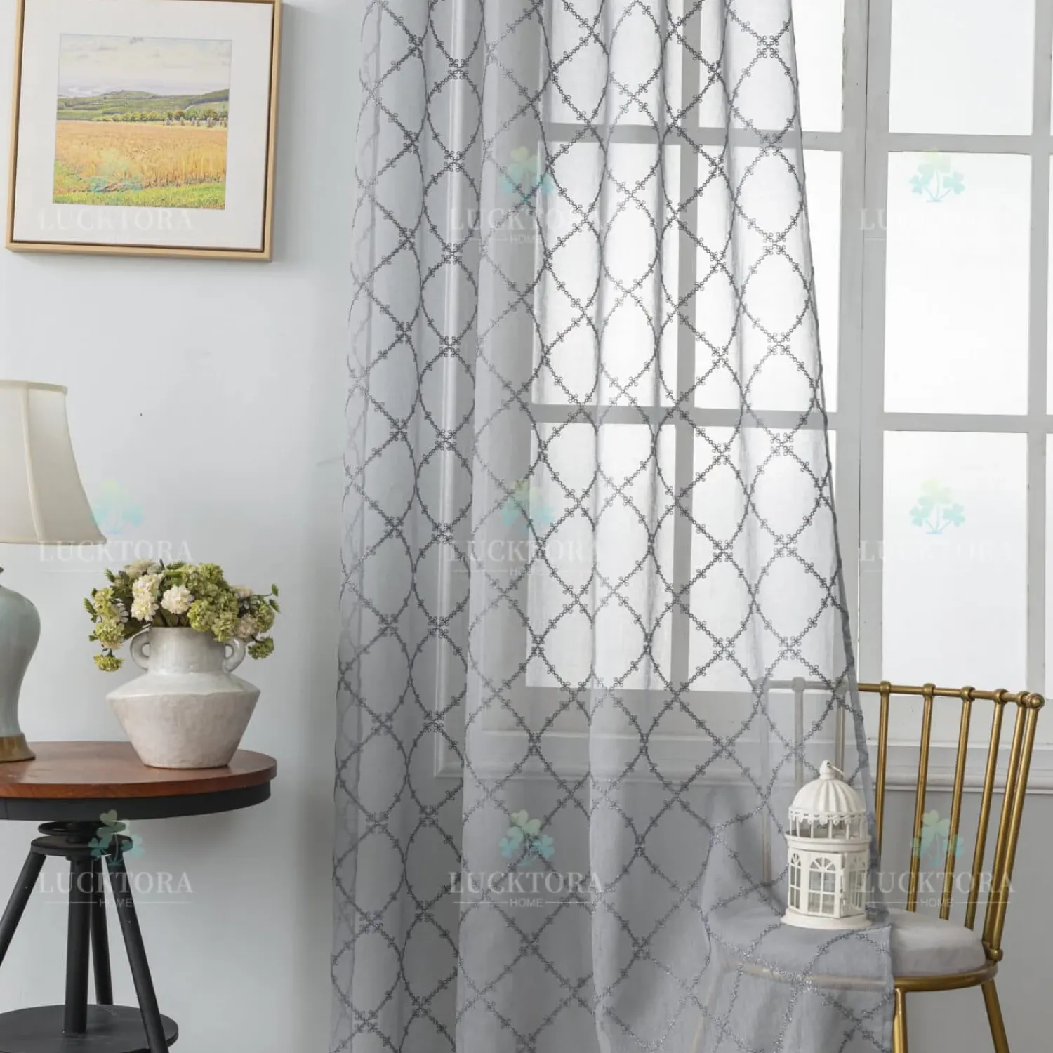 ΚΟΥΡΤΙΝΑ 6063-16 Σκούρο Γκρι- Με Τρέσα -270X280CM