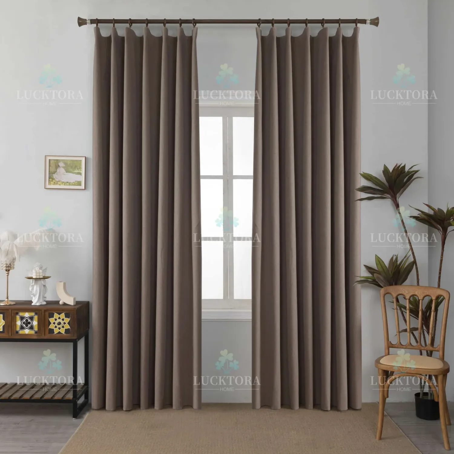 ΚΟΥΡΤΙΝΑ 6010-44 Καφέ- 100%BLACKOUT – Με Τρέσα -270X270CM