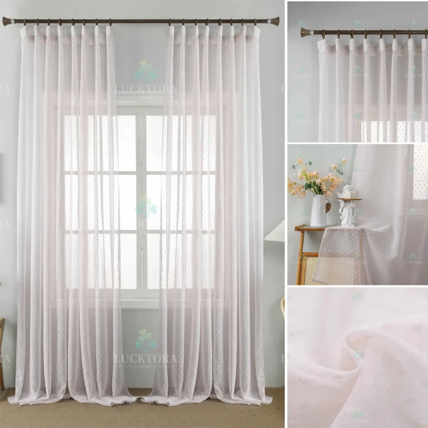 ΚΟΥΡΤΙΝΑ 6011-10-Ροζ- Με Τρέσα-270X295CM