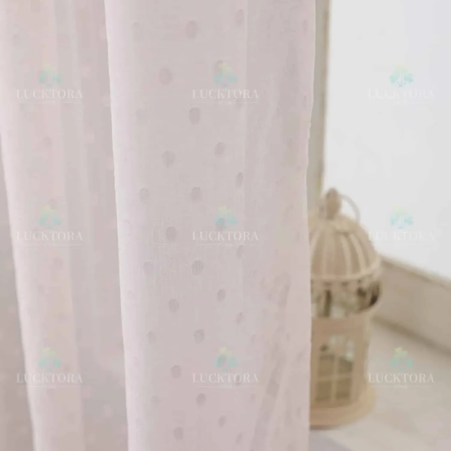 ΚΟΥΡΤΙΝΑ 6011-10-Ροζ- Με Τρέσα-270X295CM