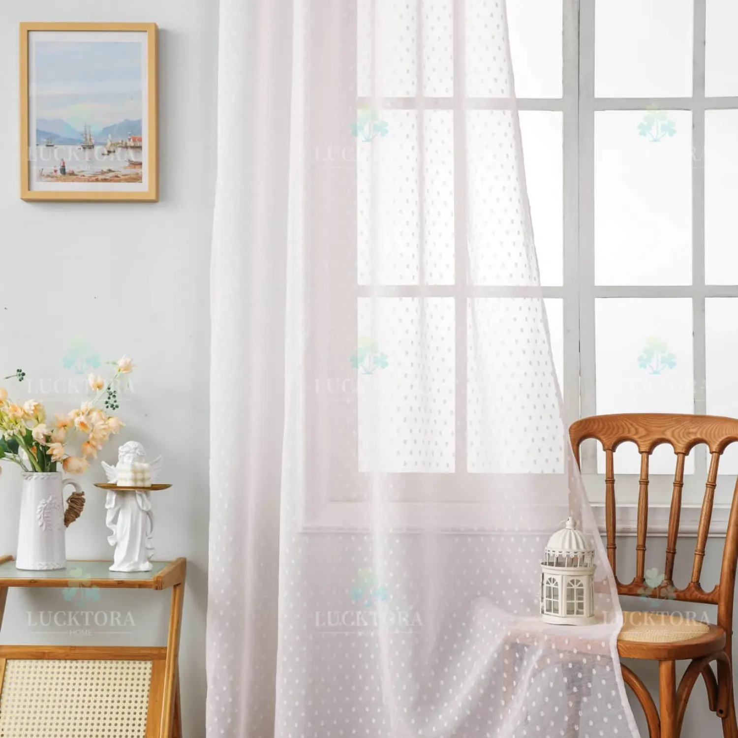 ΚΟΥΡΤΙΝΑ 6011-10-Ροζ- Με Τρέσα-270X295CM