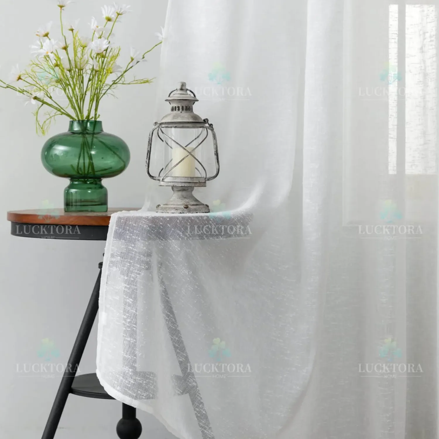 ΚΟΥΡΤΙΝΑ 6023-43 Λευκό- Με Τρέσα -270x290CΜ