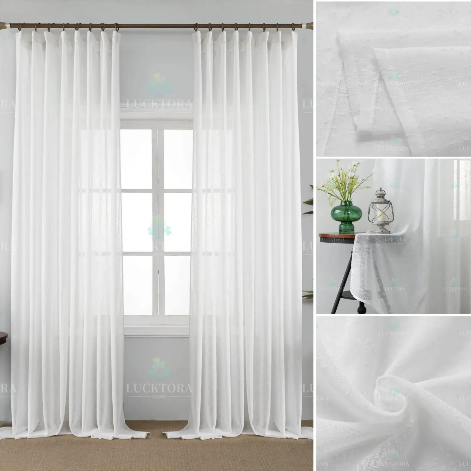 ΚΟΥΡΤΙΝΑ 6023-43 Λευκό- Με Τρέσα -270x290CΜ