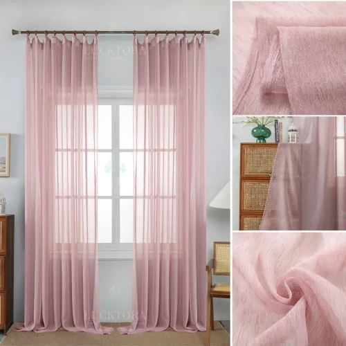 ΚΟΥΡΤΙΝΑ 6037-10-Ροζ- Με Τρέσα-270X295CM