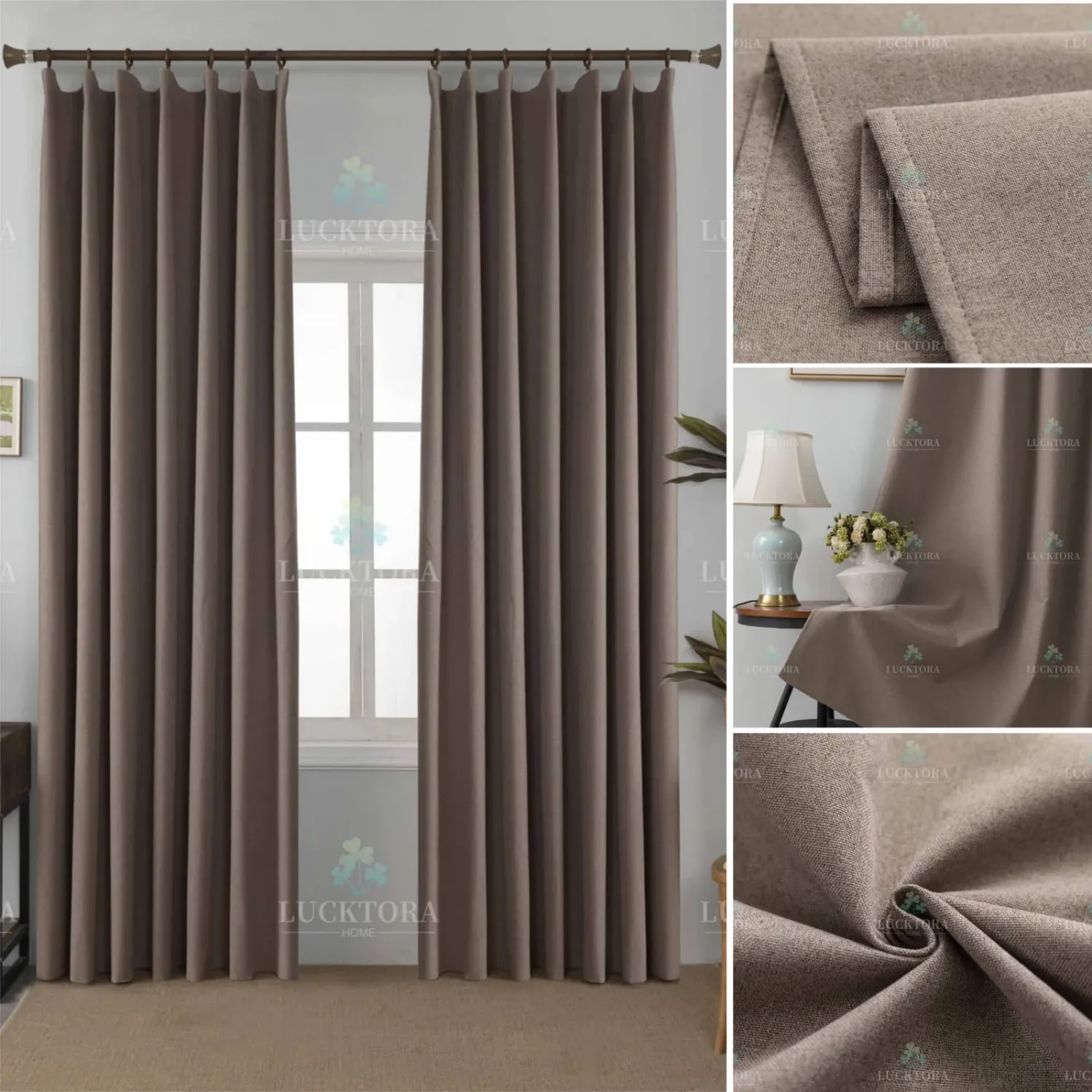 ΚΟΥΡΤΙΝΑ 6010-44 Καφέ- 100%BLACKOUT – Με Τρέσα -270X270CM