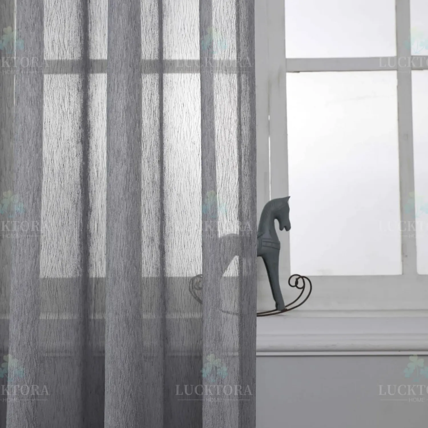 ΚΟΥΡΤΙΝΑ 6037-16-Γκρί- Με Τρέσα-270X295CM