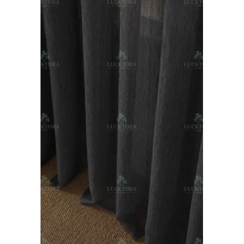 ΚΟΥΡΤΙΝΑ 6037-18-Γκρί Σκούρο- Με Τρέσα-270X295CM