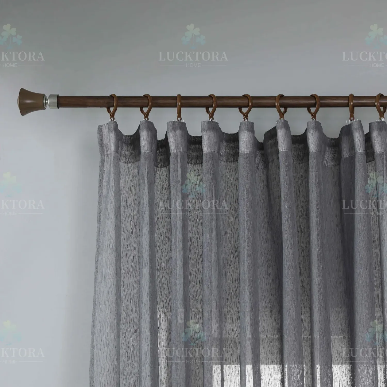 ΚΟΥΡΤΙΝΑ 6037-16-Γκρί- Με Τρέσα-270X295CM