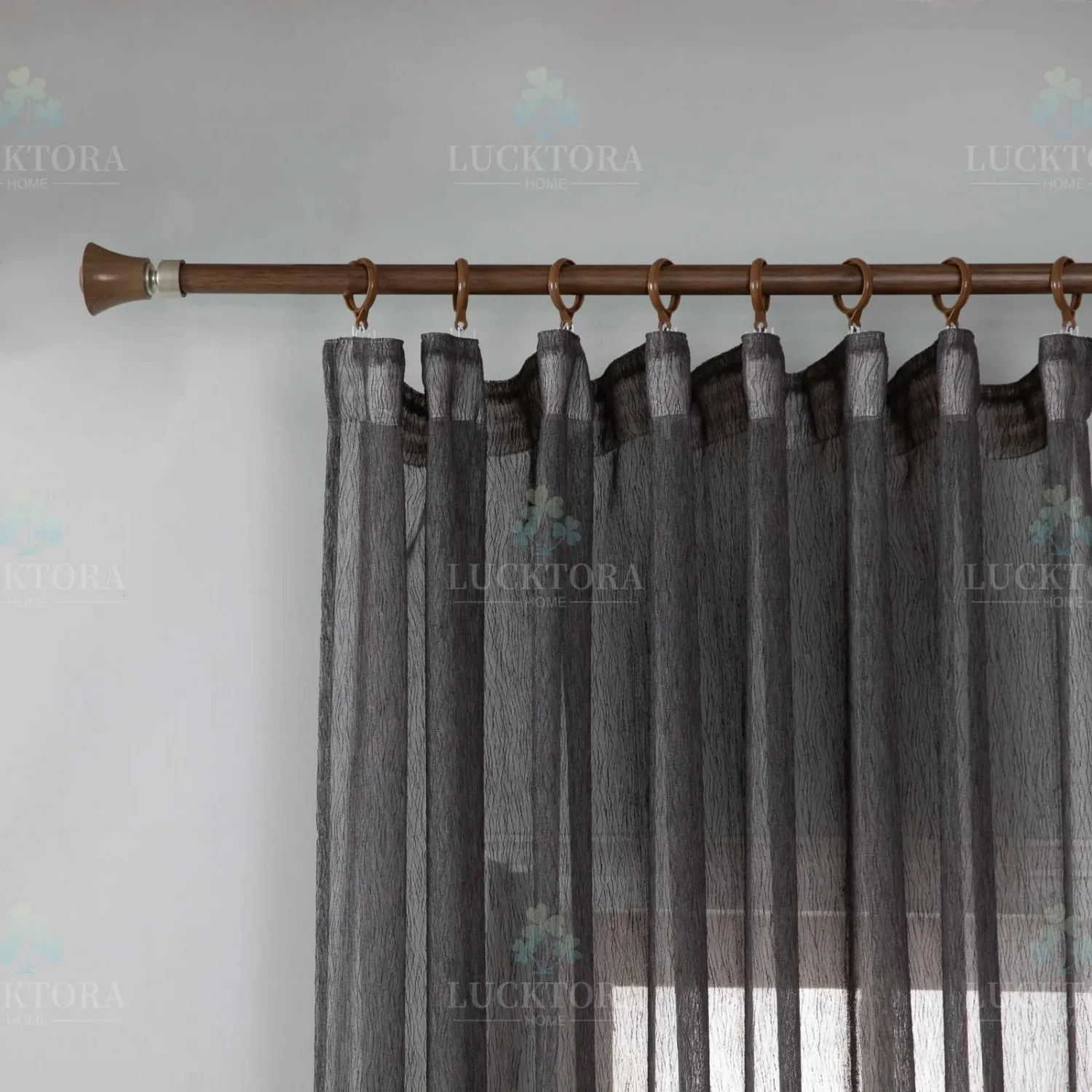 ΚΟΥΡΤΙΝΑ 6037-18-Γκρί Σκούρο- Με Τρέσα-270X295CM