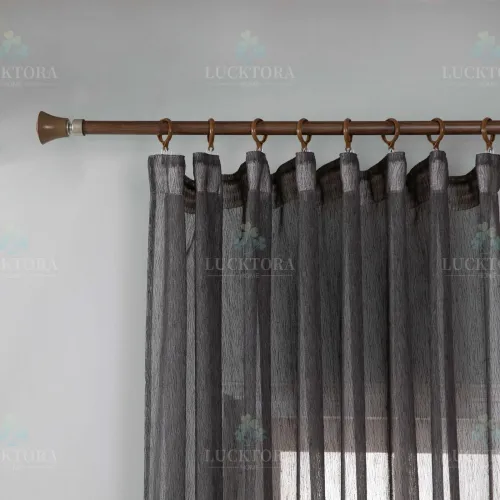 ΚΟΥΡΤΙΝΑ 6037-18-Γκρί Σκούρο- Με Τρέσα-270X295CM