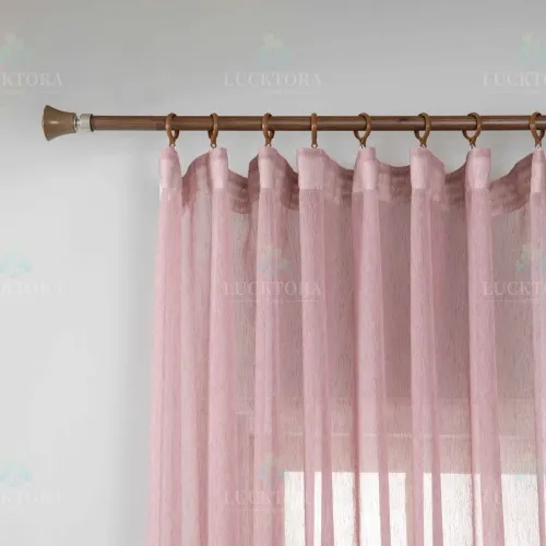 ΚΟΥΡΤΙΝΑ 6037-10-Ροζ- Με Τρέσα-270X295CM