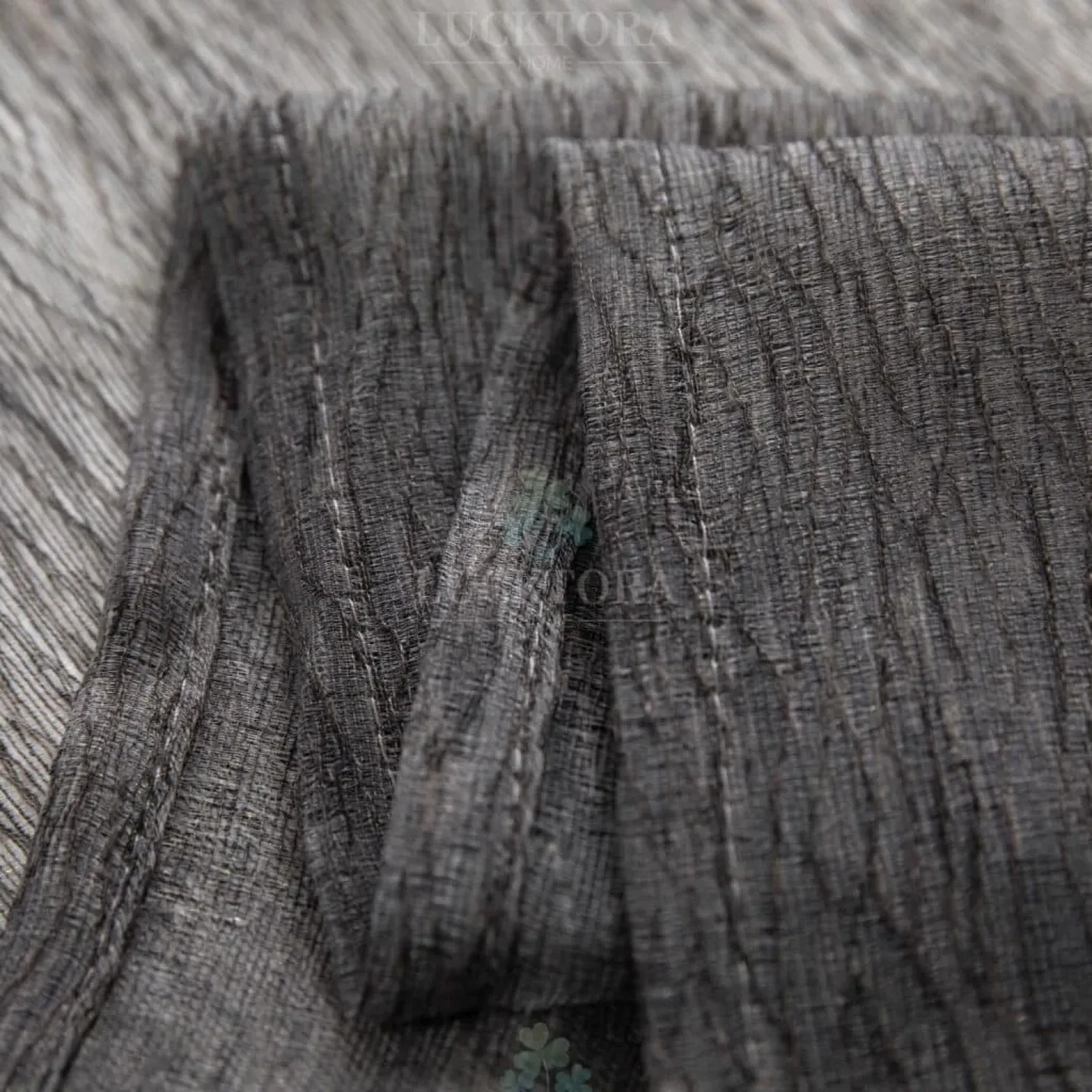 ΚΟΥΡΤΙΝΑ 6037-18-Γκρί Σκούρο- Με Τρέσα-270X295CM