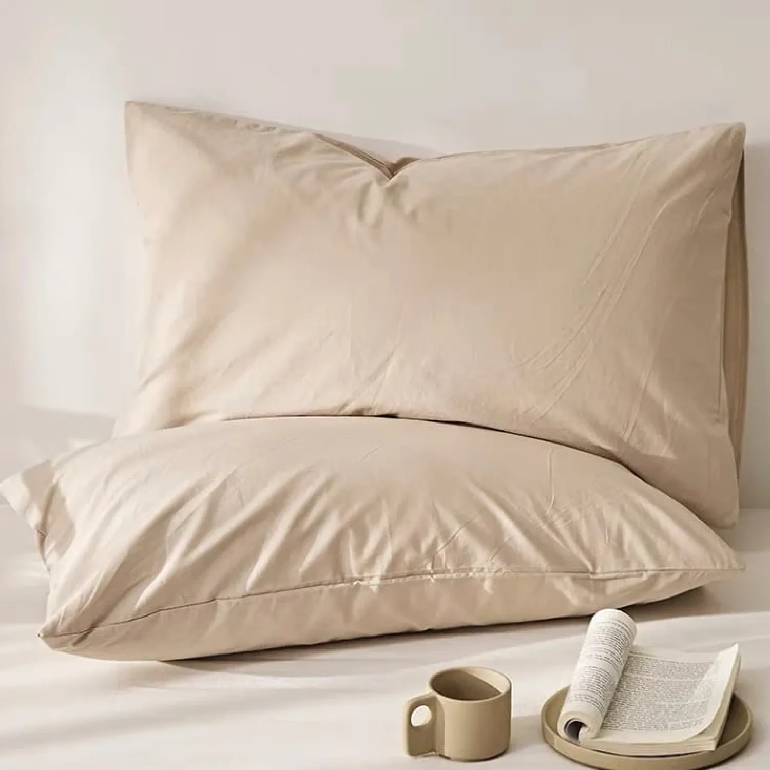 Μαξιλαροθήκες ύπνου Ζευγάρι-52×72+15CM-Μπεζ