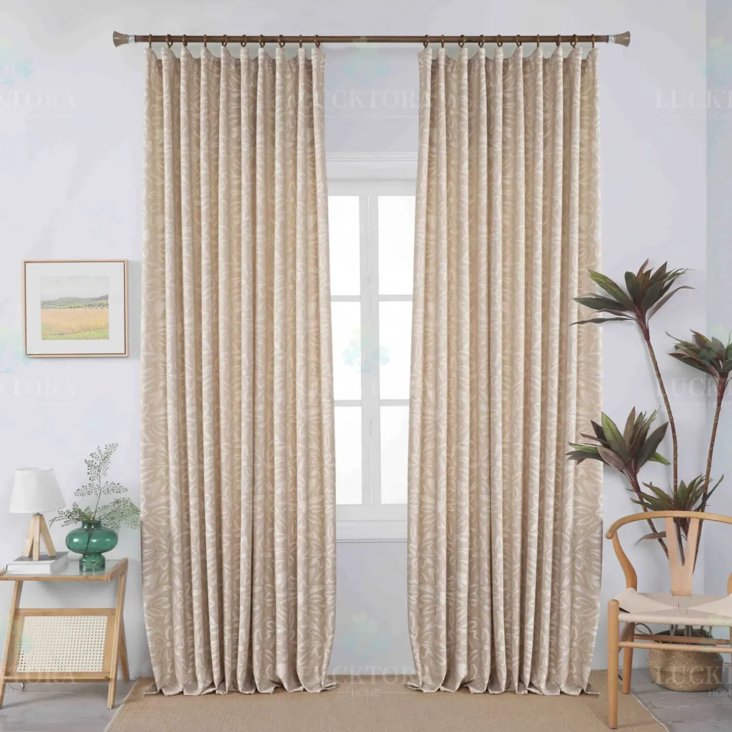 ΚΟΥΡΤΙΝΑ 6043-1 Μπέζ- Με Τρέσα -270x280CΜ