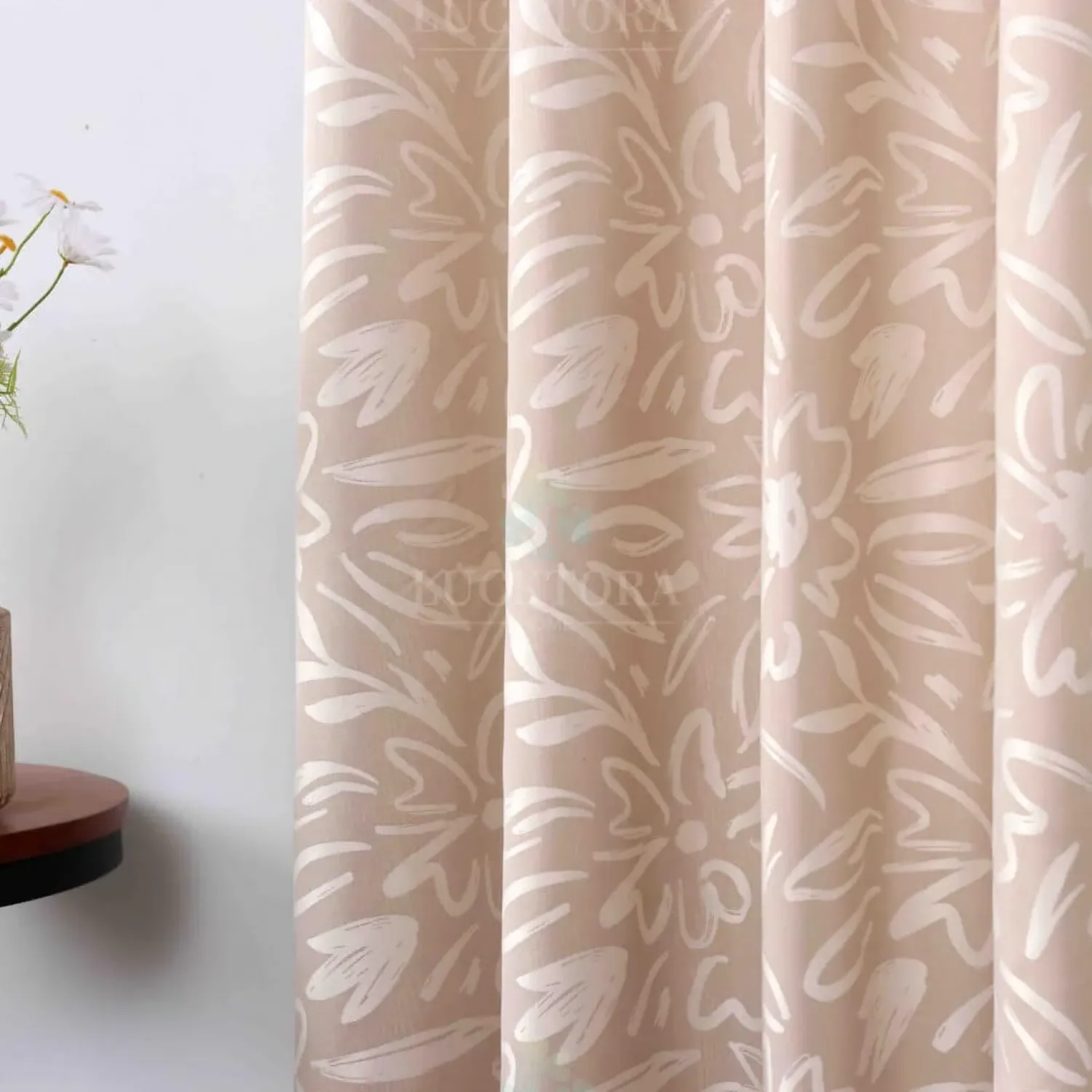 ΚΟΥΡΤΙΝΑ 6043-1 Μπέζ- Με Τρέσα -270x280CΜ