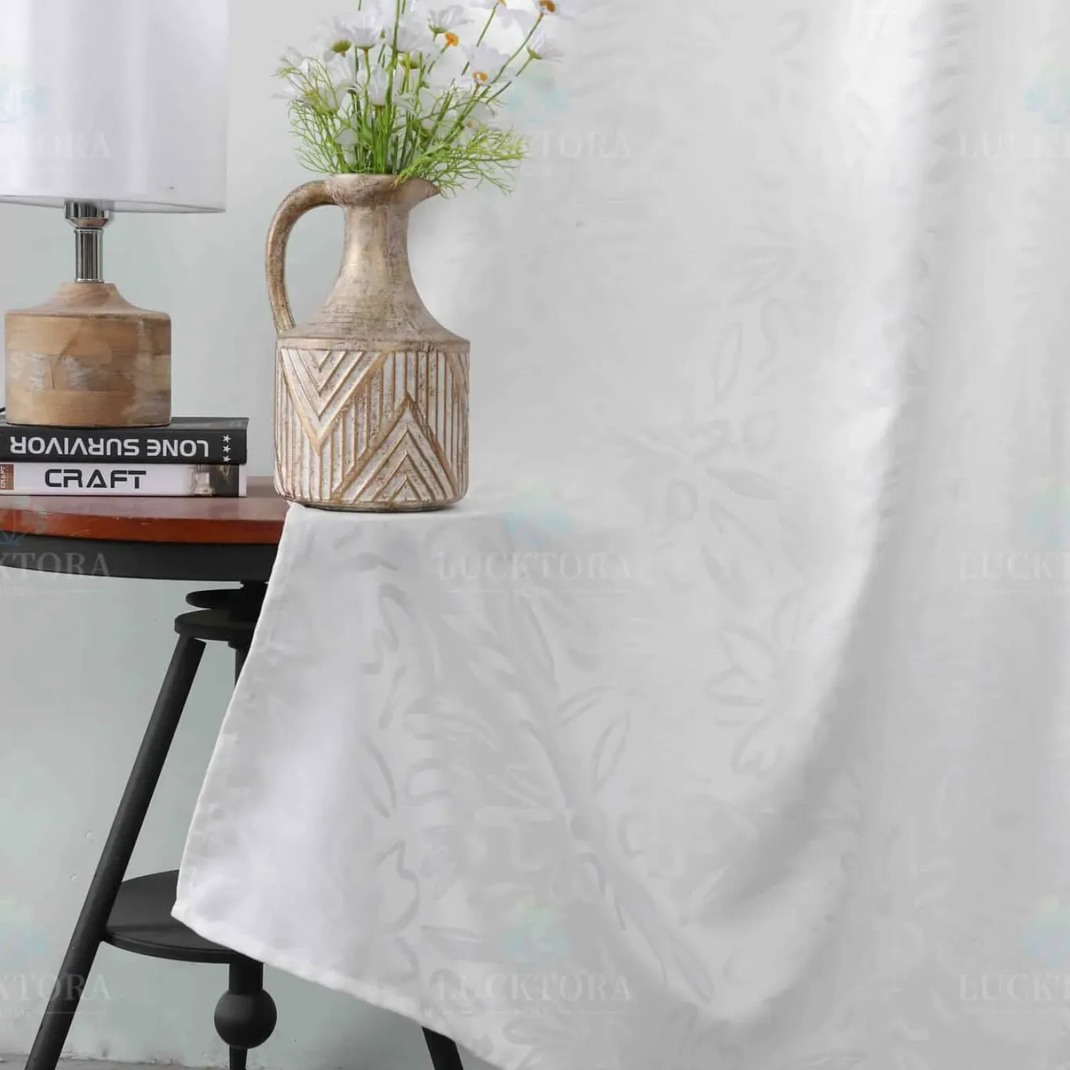 ΚΟΥΡΤΙΝΑ 6043-12 Λευκό- Με Τρέσα -270x280CΜ