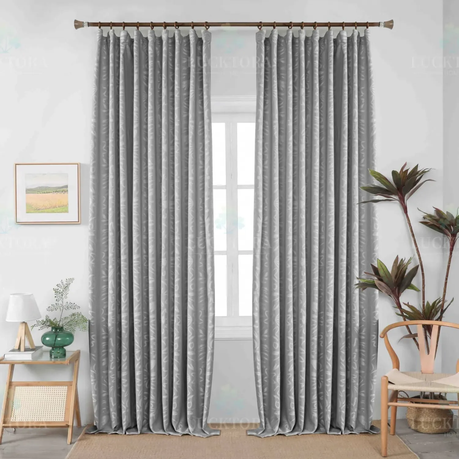 ΚΟΥΡΤΙΝΑ 6043-19 Γκρί- Με Τρέσα -270x280CΜ