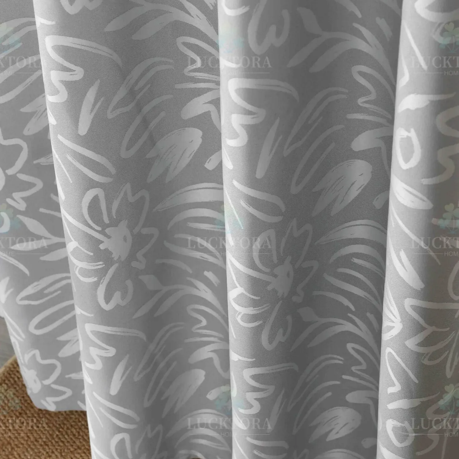 ΚΟΥΡΤΙΝΑ 6043-19 Γκρί- Με Τρέσα -270x280CΜ