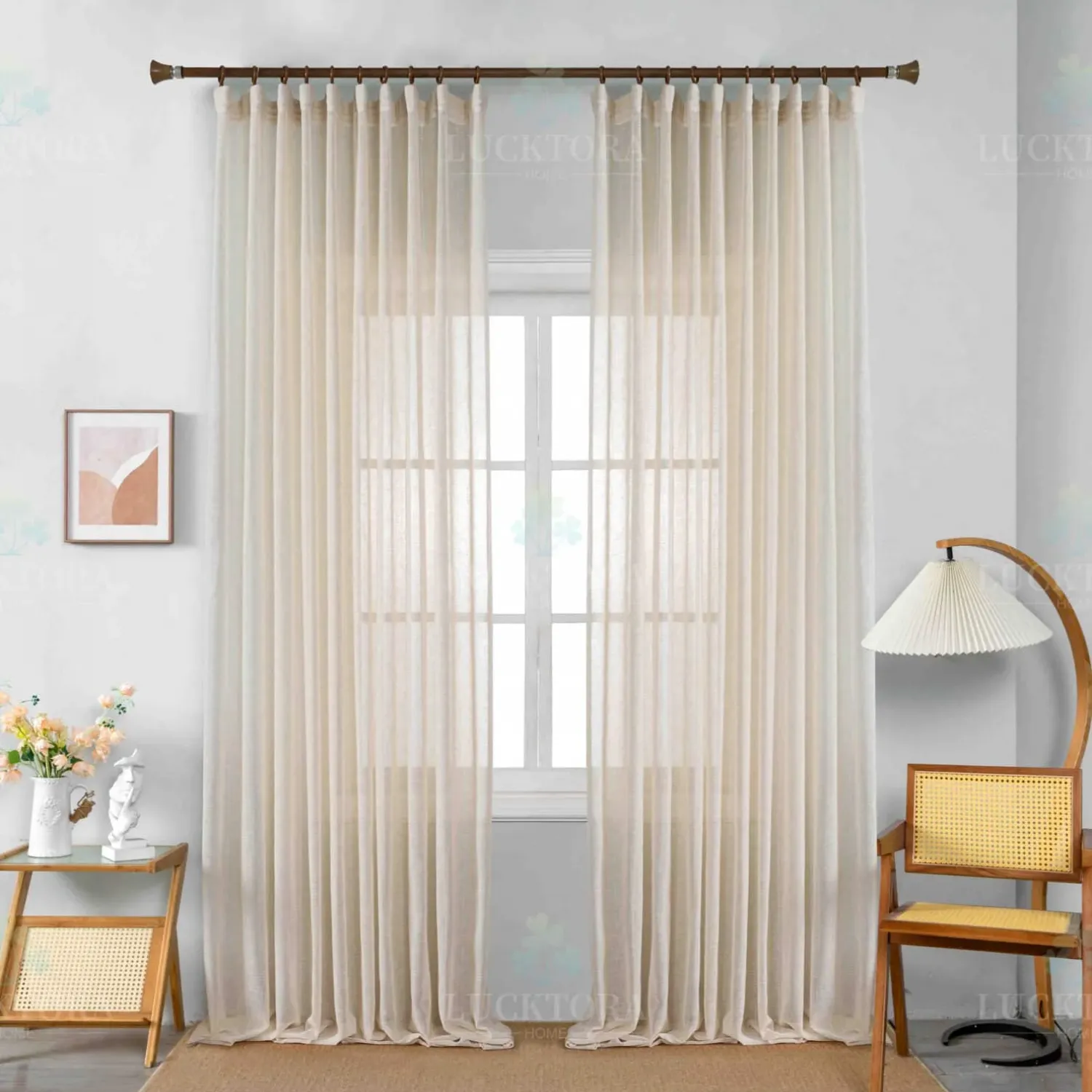 ΚΟΥΡΤΙΝΑ 6044-1 Μπέζ- Με Τρέσα -270x290CΜ