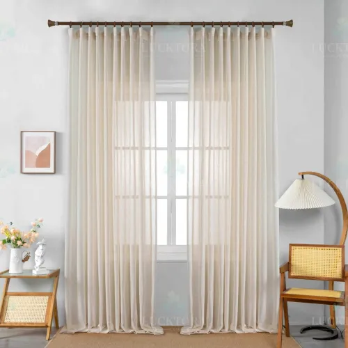 ΚΟΥΡΤΙΝΑ 6044-1 Μπέζ- Με Τρέσα -270x290CΜ