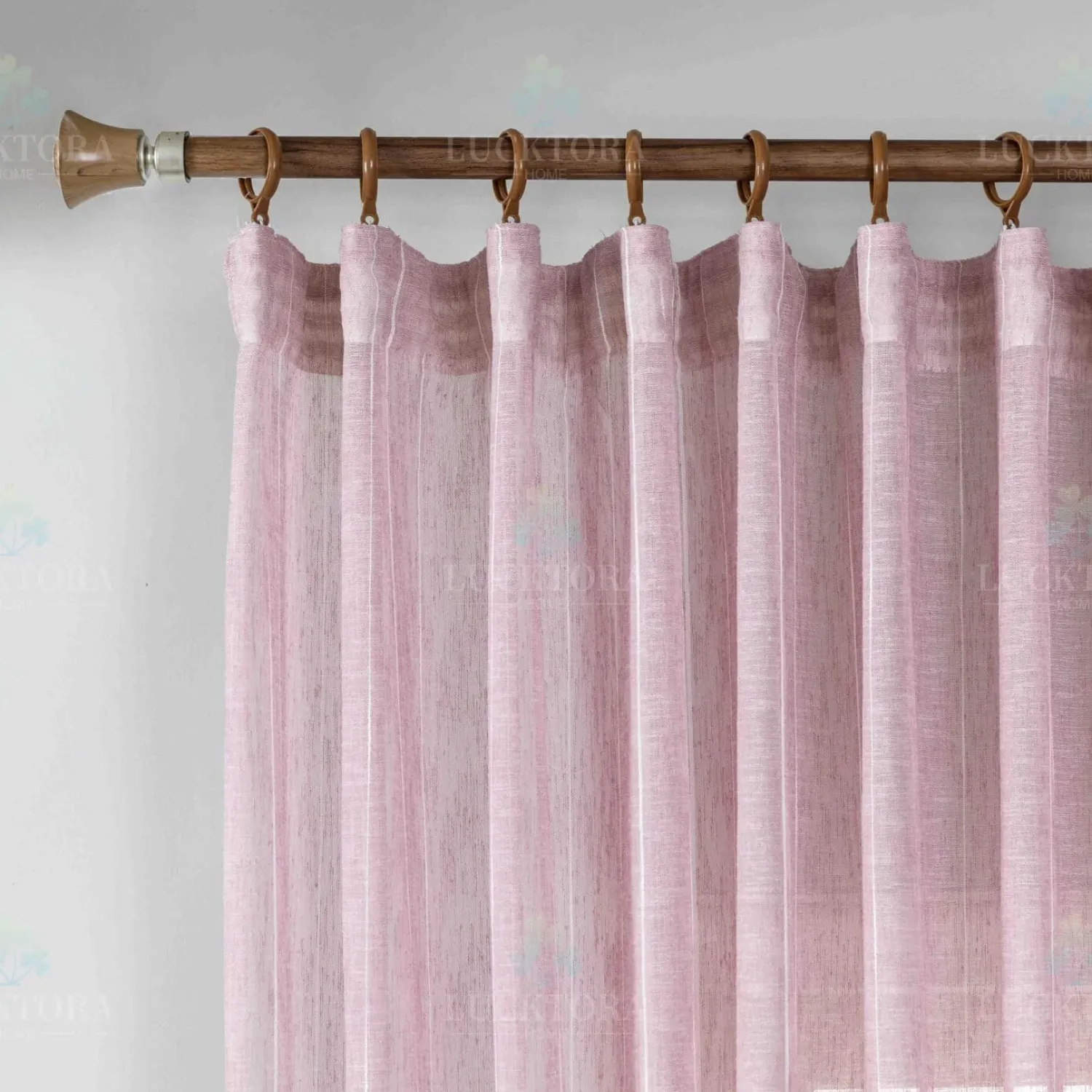 ΚΟΥΡΤΙΝΑ 6044-10 Ροζ- Με Τρέσα -270x290CΜ