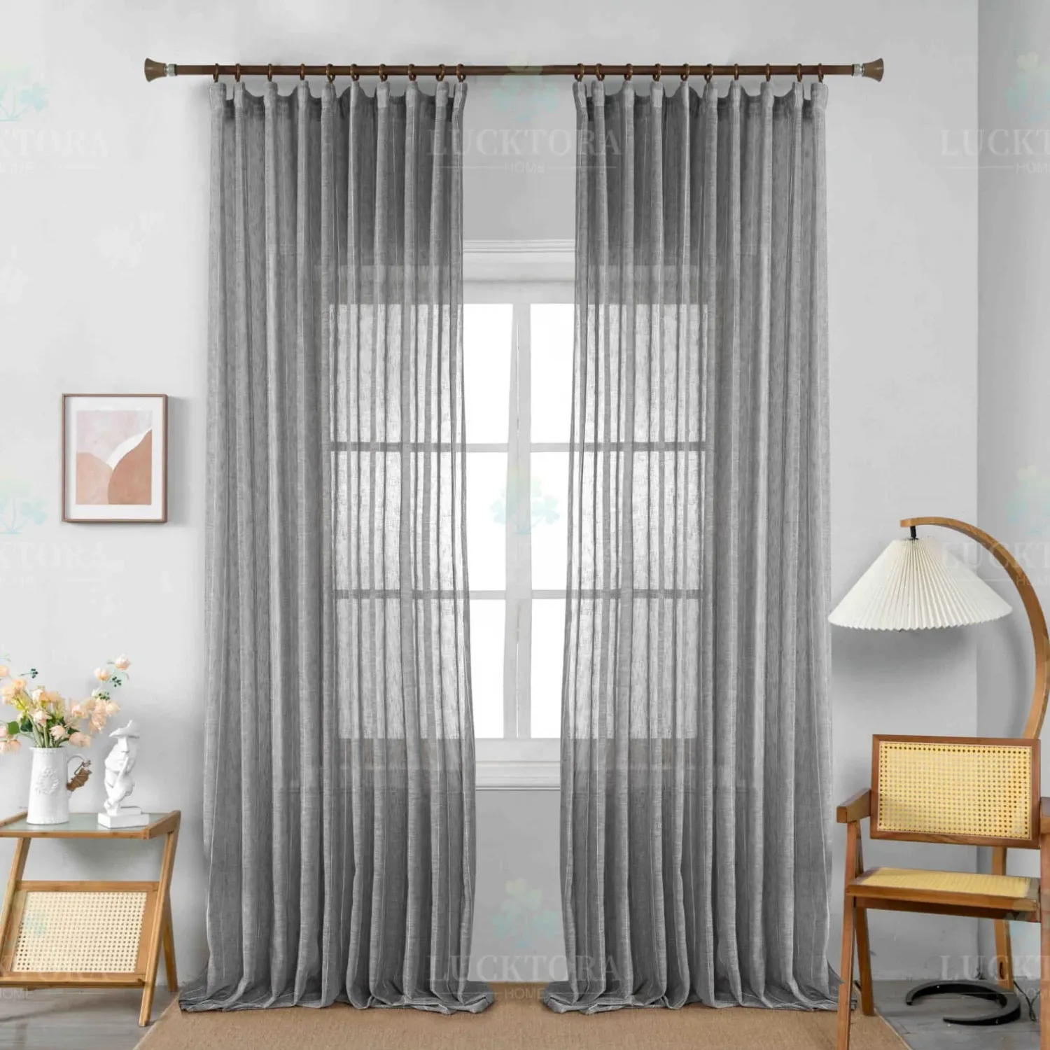 ΚΟΥΡΤΙΝΑ 6044-11 Γκρί- Με Τρέσα -270x290CΜ