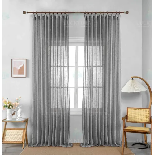 ΚΟΥΡΤΙΝΑ 6044-11 Γκρί- Με Τρέσα -270x290CΜ