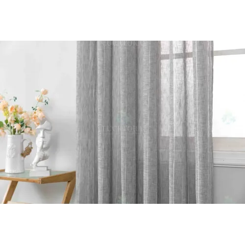 ΚΟΥΡΤΙΝΑ 6044-11 Γκρί- Με Τρέσα -270x290CΜ