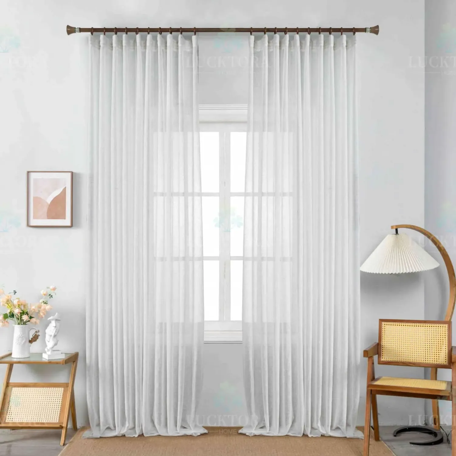 ΚΟΥΡΤΙΝΑ 6044-12 Λευκό- Με Τρέσα -270x290CΜ