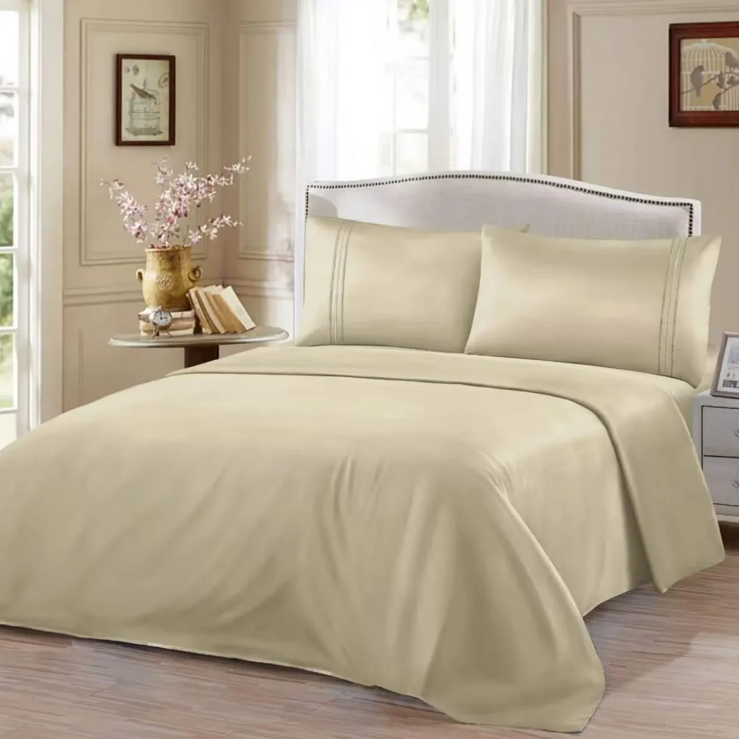 Παπλωματοθήκες Σετ Μονόχρωμα Μπέζ 160x240cm)