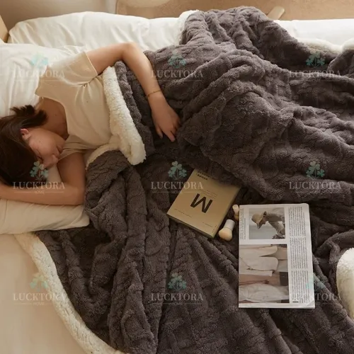 Κουβέρτα 2KG Προβατάκι Μονή 160X220CM-Σκούρο Γκρί