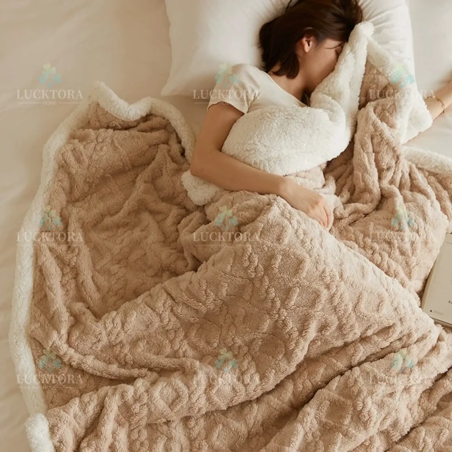 Κουβέρτα 2KG Προβατάκι Μονή 160X220CM-Μπεζ