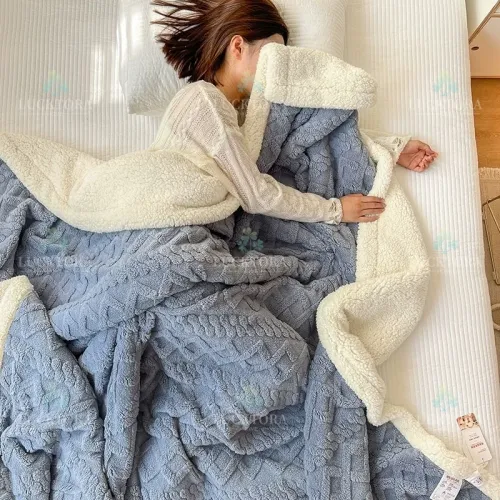 Κουβέρτα 2KG Προβατάκι Μονή 160X220CM-Γαλάζιο