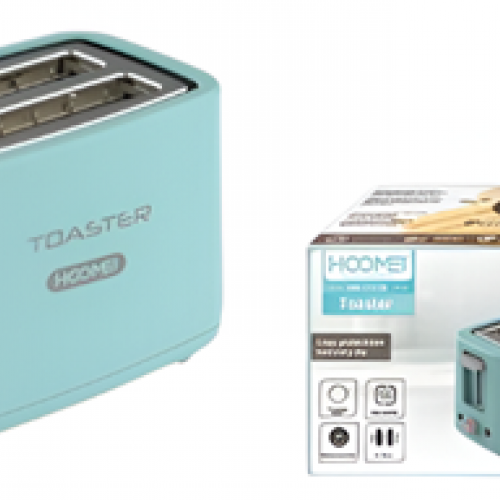 Hoomei Ηλεκτρική Φρυγανιέρα 2 θέσεων 750W Μπλε