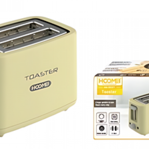 Hoomei Ηλεκτρική Φρυγανιέρα 2 θέσεων 750W Κίτρινη 