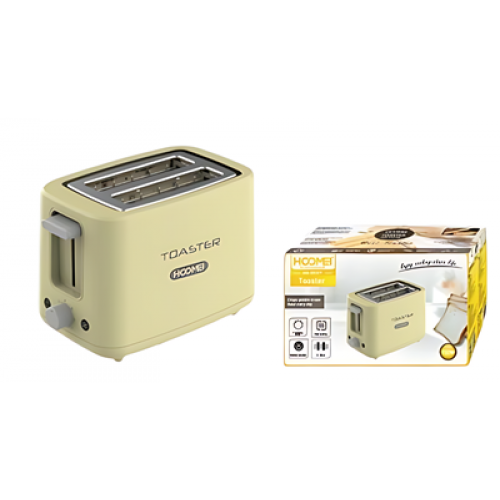 Hoomei Ηλεκτρική Φρυγανιέρα 2 θέσεων 750W Κίτρινη 