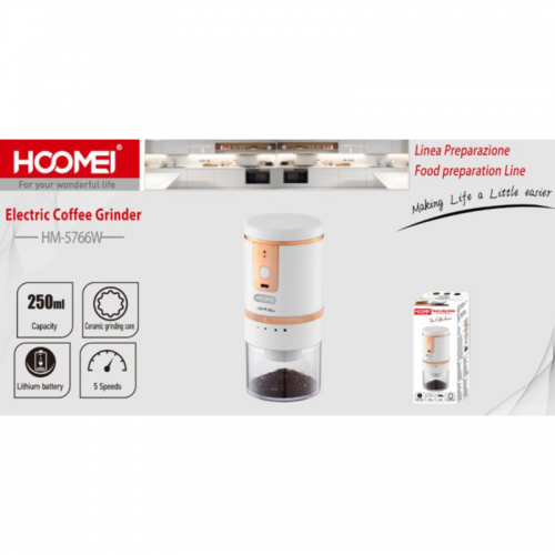 Hoomei Ηλεκτρικός Μύλος Άλεσης Καφέ με Δοχείο 250ml