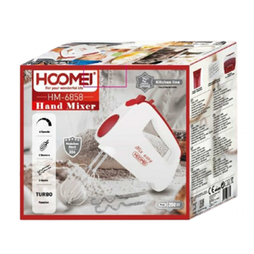 Hoomei Ηλεκτρικό Μίξερ Χειρός 250W Άσπρο 