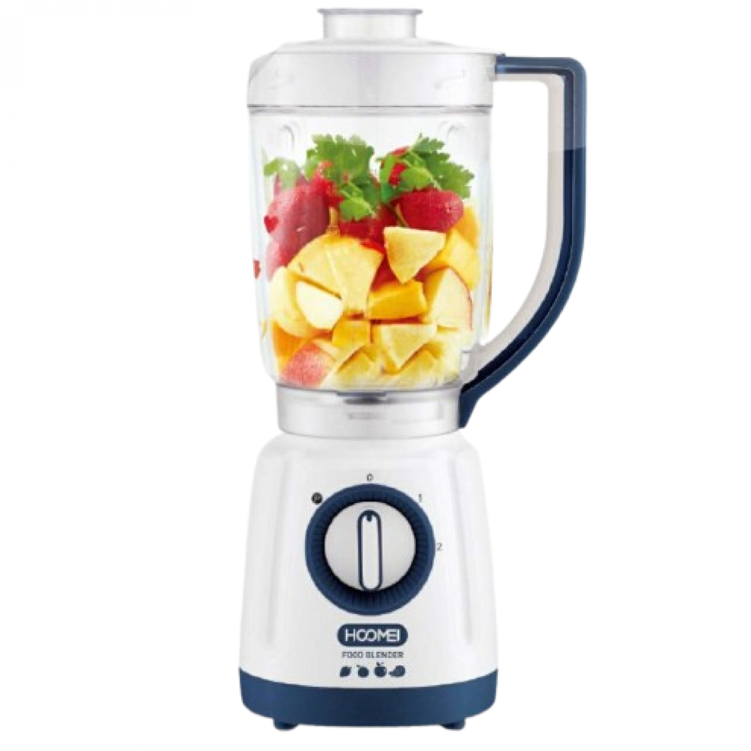 Hoomei Μπλέντερ με Γυάλινη Κανάτα 1.5lt 800W Άσπρο